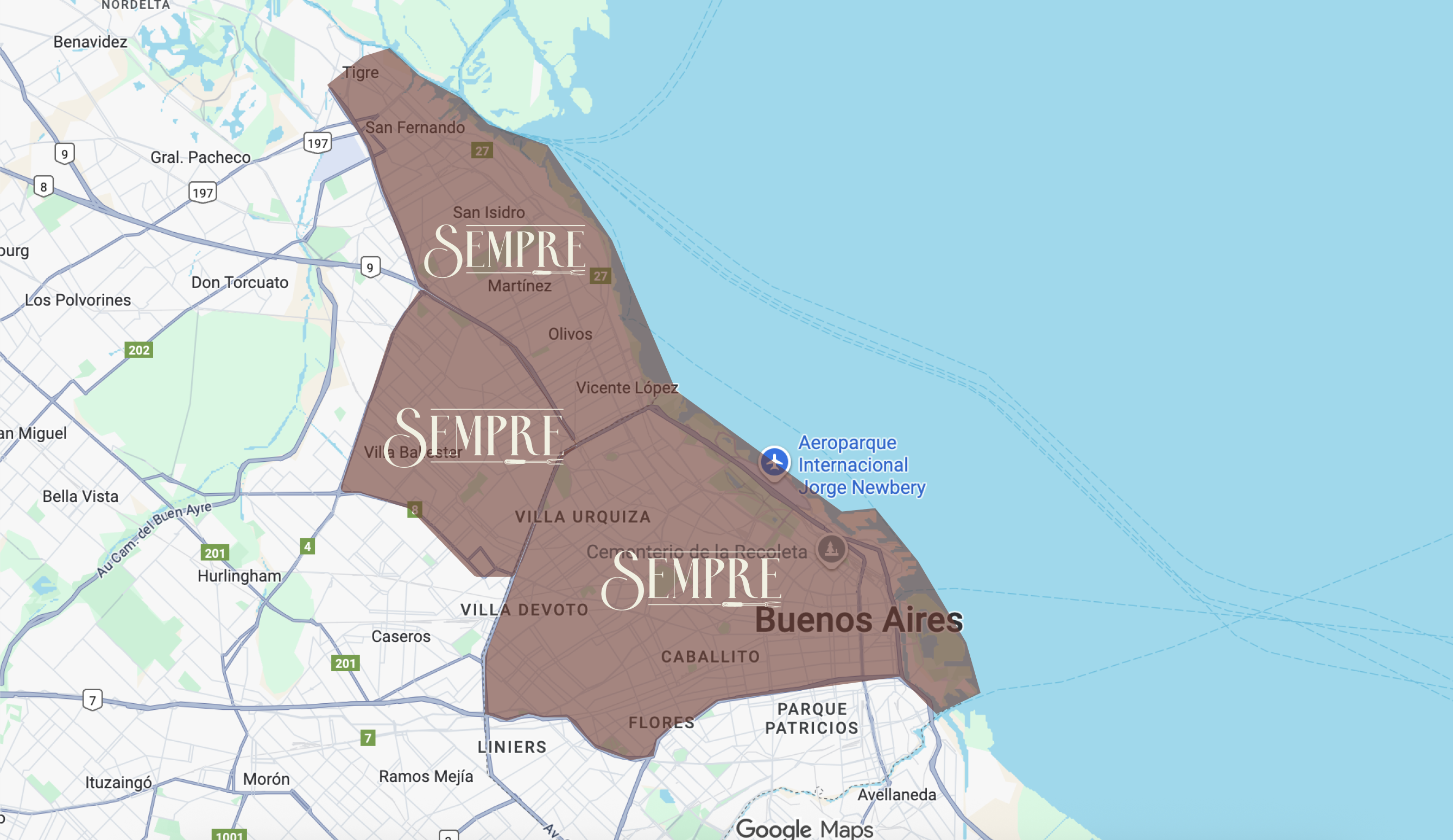 Área de cobertura de SEMPRE